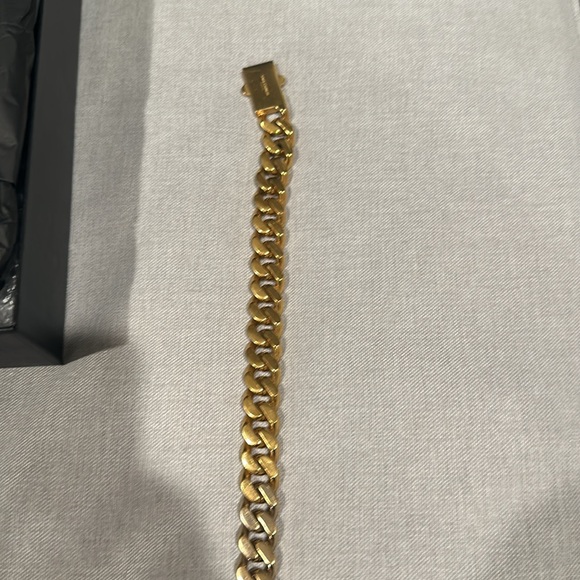 YSL SAINT LAURENT CUBAN LINK TRICOLOR CHAIN EUC - Picture 6 of 9
